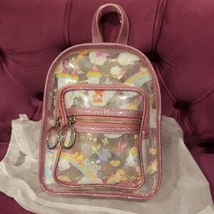 New Pink glitter care bears pvc brighten the world mini backpack